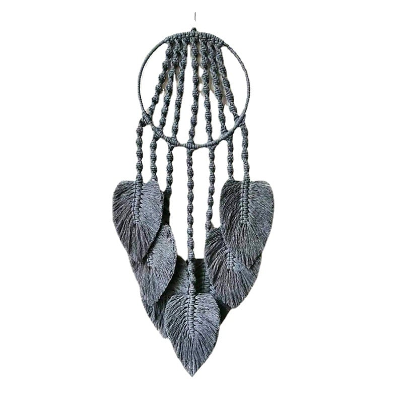 Leaf Shaped Black Weaving Tapestry Dream Catcher Handmade Gift Wall Hanging Decor Art Home Pendant Birthday Gift