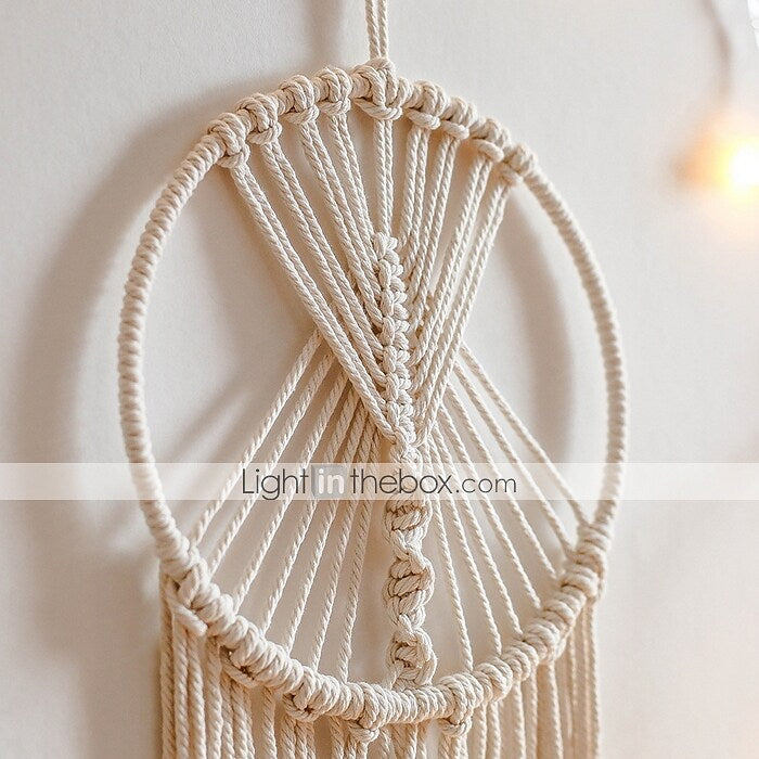 Boho Dream Catcher Handmade Gift Wall Hanging Decor Art Ornament Craft Woven Macrame for Kids Bedroom Wedding Festival 95*20cm