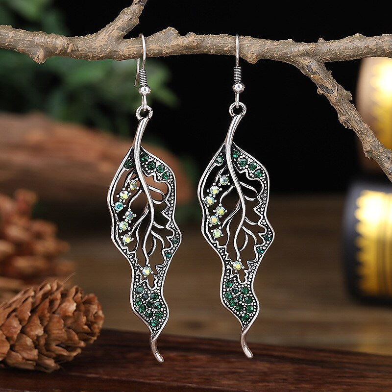 Women's Drop Earrings Geometrical Leaf Stylish Simple Boho Earrings Jewelry Green / Black / Rainbow For Party Holiday 1 Pair